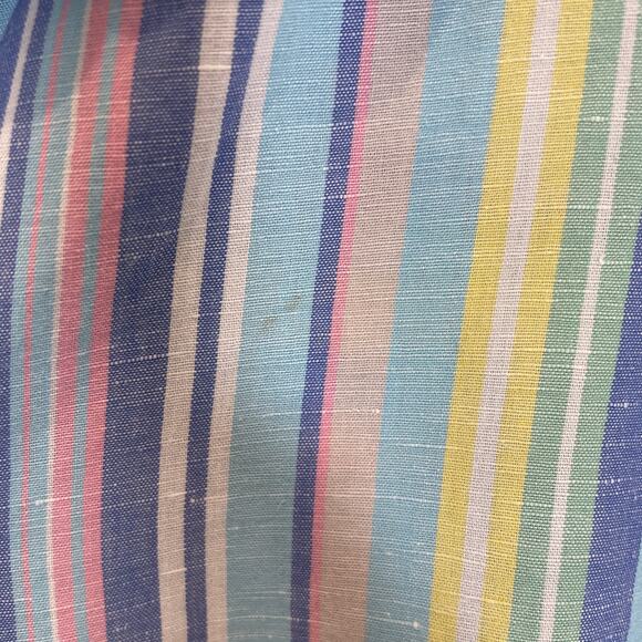 J. McLaughlin Fallon Tunic Blouse Candy Striped Linen Cotton Blue Pink L - Picture 7 of 7
